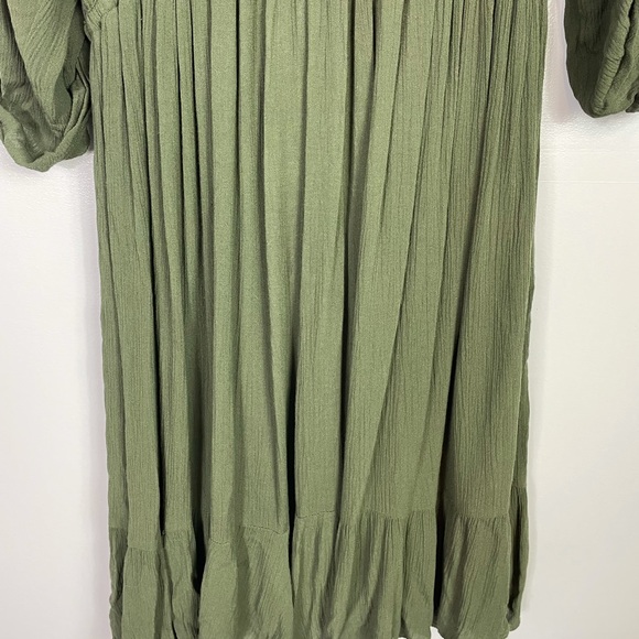 Torrid olive button front gauze skater dress - Picture 7 of 9